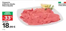 Carrefour Carpaccio di Bovino Adulto Filiera Qualità offerta