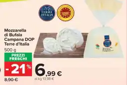 Carrefour Mozzarella di Bufala Campana DOP Terre d'Italia offerta