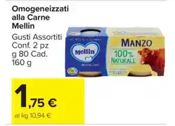 Carrefour OMOGENEIZZATI ALLA CARNE MELLIN offerta