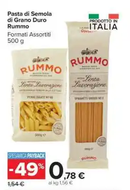 Carrefour Pasta di Semola di Grano Duro Rummo offerta