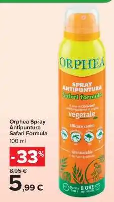 Carrefour Orphea Spray Antipuntura Safari Formula offerta
