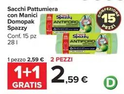 Carrefour Sacchi Pattumiera con Manici Domopak Spazzy offerta