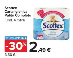 Carrefour Scottex Carta Igienica 'Pulito Completo' offerta