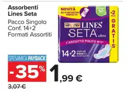 Carrefour ASSORBENTI LINES SETA offerta