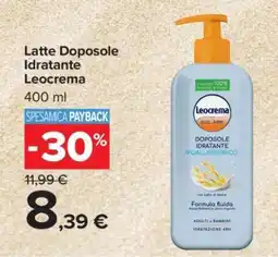 Carrefour Latte Doposole Idratante Leocrema offerta