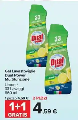 Carrefour Gel Lavastoviglie Dual Power Multifunzionale offerta