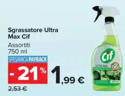 Carrefour Sgrassatore Ultra Max Cif offerta