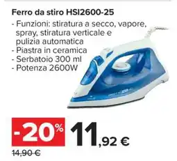 Carrefour Ferro da stiro HSI2600-25 offerta