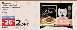 Carrefour Alimento Umido per Cani In Salsa o Gelatina Cesar offerta
