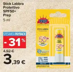Carrefour Stick Labbra Protettivo SPF50+ Prep offerta
