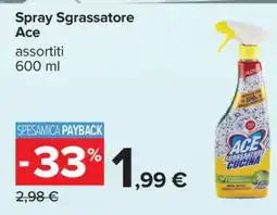 Carrefour Spray Sgrassatore Ace offerta