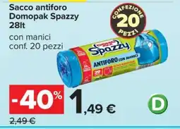 Carrefour Sacco antiforo Domopak Spazzy 28lt offerta