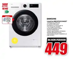 MediaWorld SAMSUNG Lavatrice WW10FG5U34AEET offerta