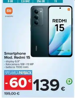 Carrefour Smartphone Mod. Redmi 15 offerta