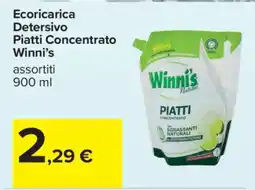 Carrefour Ecoricarica Detersivo Piatti Concentrato Winni’s offerta