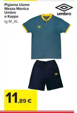 Carrefour Pigiama Uomo Mezza Manica Umbro o Kappa offerta
