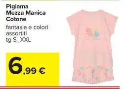 Carrefour Pigiama Mezza Manica Cotone offerta