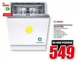 MediaWorld BOSCH Lavastoviglie da incasso SMV4EVX09E offerta