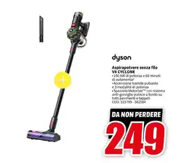 MediaWorld dyson Aspirapolvere senza filo V8 CYCLONE offerta