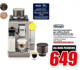 MediaWorld DeLonghi Macchina automatica per caffè in chicchi Rivelia EXAM440.55.BG offerta