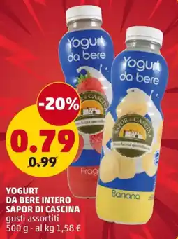 PENNY Yogurt da bere intero SAPOR DI CASCINA offerta