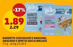 PENNY Barrette cioccolato e arachidi, arachidi e semi di zucca WELLESS offerta