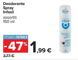 Carrefour Deodorante Spray Infasil offerta