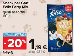 Carrefour Snack per Gatti Felix Party Mix offerta