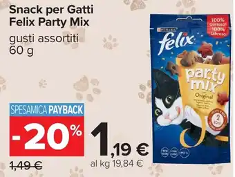 Carrefour Snack per Gatti Felix Party Mix offerta