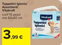 Carrefour Tappetini Igienici Assorbenti Vitakraft offerta