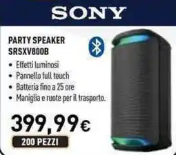 Unieuro SONY PARTY SPEAKER SRSXV800B offerta