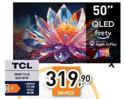 Unieuro TCL SMART TV 4K QLED 50T6C offerta