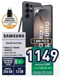 Unieuro SAMSUNG GALAXY S26 ULTRA offerta