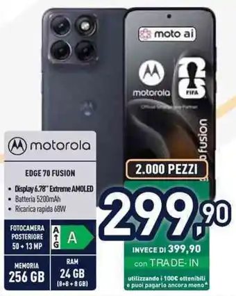 Unieuro motorola EDGE 70 Fusion offerta