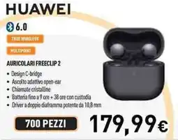 Unieuro HUAWEI auricolari freeclip 2 offerta