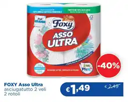 Acqua & Sapone FOXY Asso Ultra asciugatutto 2 veli 2 rotoli offerta