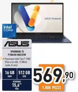 Unieuro ASUS VIVOBOOK 15 F1504VA-B0232W offerta