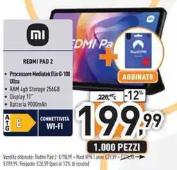 Unieuro REDMI Pad 2 offerta