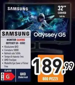Unieuro SAMSUNG MONITOR GAMING ODYSSEY G5-G55C offerta