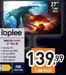 Unieuro Ioplee monitor gaming 27" full HD offerta
