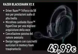 Unieuro Razer blackshark V2 X offerta