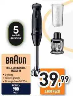 Unieuro BRAUN MIXER A IMMERSIONE MQ30201M offerta