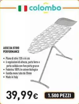 Unieuro Colombo asse da stiro performance offerta
