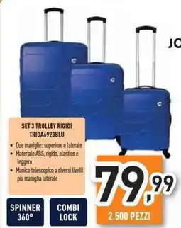 Unieuro JOIAHOME SET 3 TROLLEY RIGIDI TRIOA6923BLU offerta