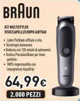 Unieuro BRAUN KIT MULTISTYLER VISO/CAPELLI/CORPO A107560 offerta