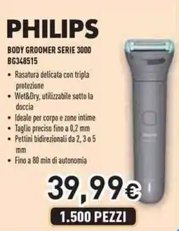Unieuro PHILIPS BODY GROOMER SERIE 3000 BG348515 offerta