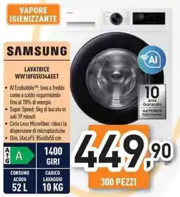 Unieuro SAMSUNG LAVATRICE WW10FG5U34AEET offerta