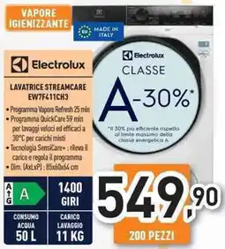 Unieuro Electrolux LAVATRICE STREAMCARE EW7F411CH3 offerta