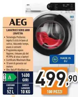 Unieuro AEG LAVATRICE SERIE 6000 LR6FE104 offerta