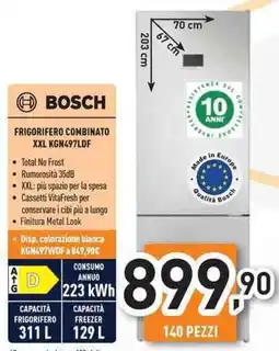 Unieuro BOSCH FRIGORIFERO COMBINATO XXL Bosch offerta